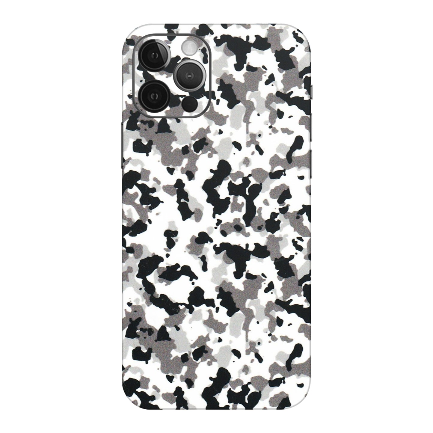 Apple iPhone Skins (All Models) - White Black Camouflage - 3D Embossed Finish (L-18) iPhone 12 Pro