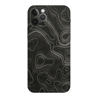 Apple iPhone Skins (All Models) - Black Swirl - 3D Embossed Finish (L-196) iPhone 12 Pro