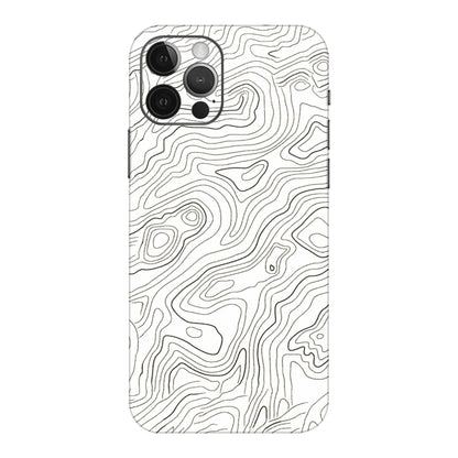 Apple iPhone Skins (All Models) - White Black Swirls - 3D Embossed Finish (L-219) iPhone 12 Pro