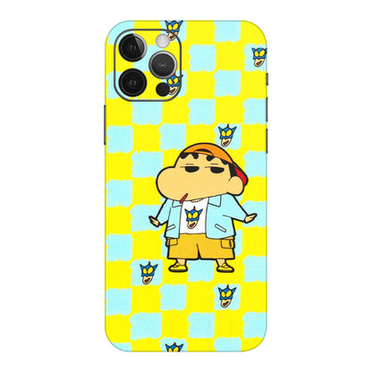 Apple iPhone Skins (All Models) - Yellow Blue Shinchan Cute - 3D Embossed Finish (L-221) iPhone 12 Pro
