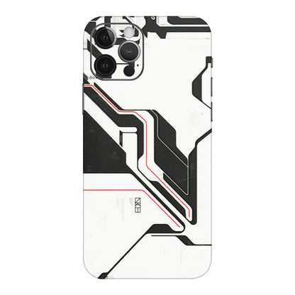 Apple iPhone Skins (All Models) - White Techy Logo - 3D Embossed Finish (L-312) iPhone 12 Pro