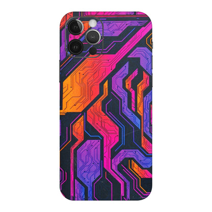 Apple iPhone Skins (All Models) - Tech Circuits Futuristic - 3D Embossed Finish (L-07) iPhone 12 Pro Max