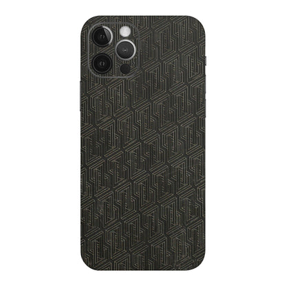 Apple iPhone Skins (All Models) - Black Abstract Pattern - 3D Embossed Finish (L-117) iPhone 12 Pro Max