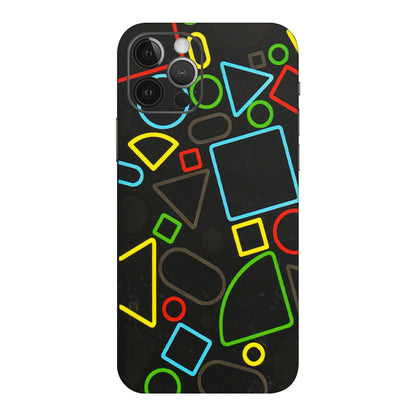 Apple iPhone Skins (All Models) - Black Shapes - 3D Embossed Finish (L-131) iPhone 12 Pro Max