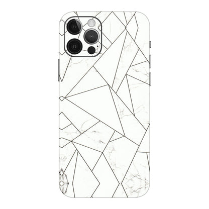 Apple iPhone Skins (All Models) - Luxury White Marble Effect - 3D Embossed Finish (L-168) iPhone 12 Pro Max