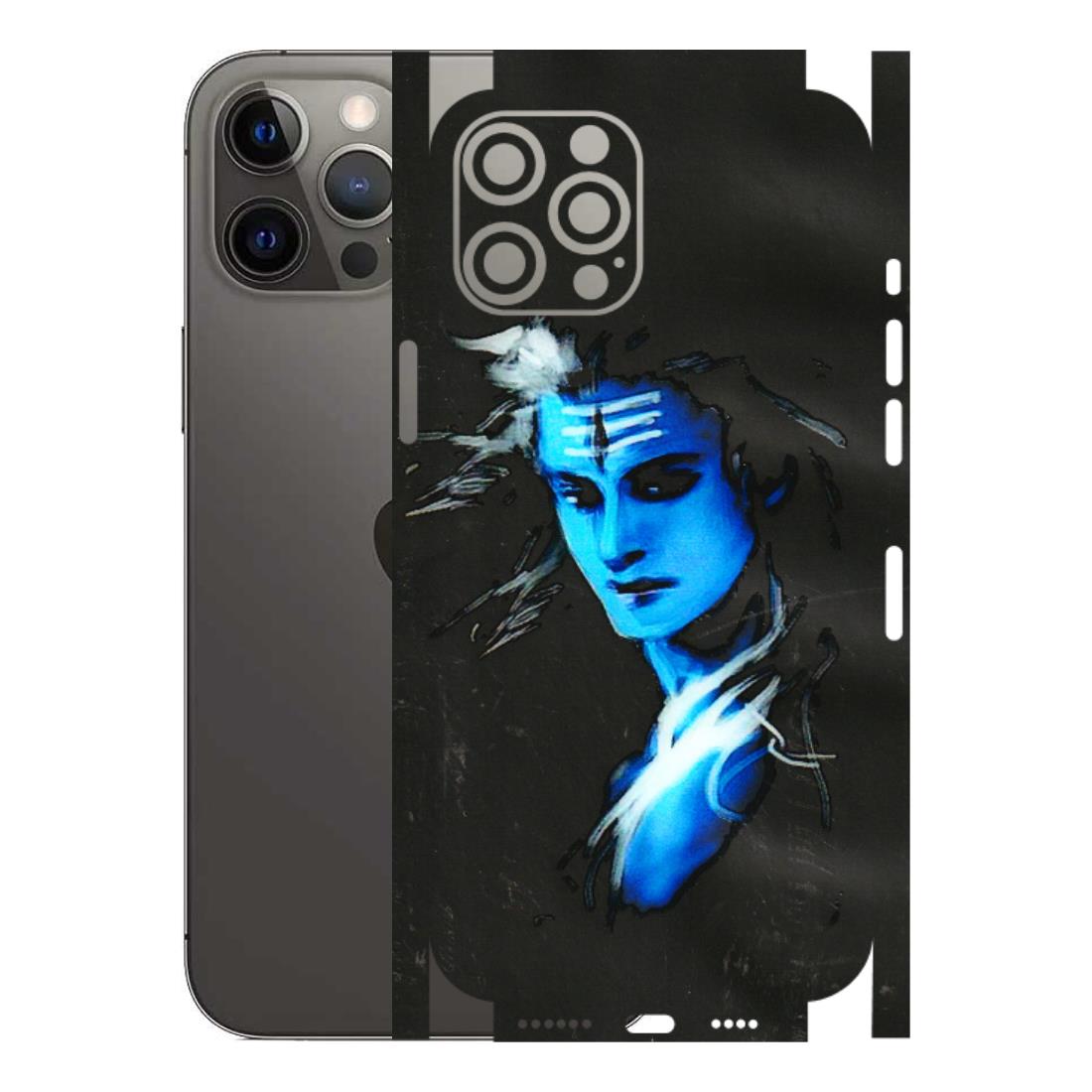 Apple iPhone Skins (All Models) - Har Har Mahadev Blue/Black - 3D Embossed Finish (L-185) iPhone 12 Pro Max