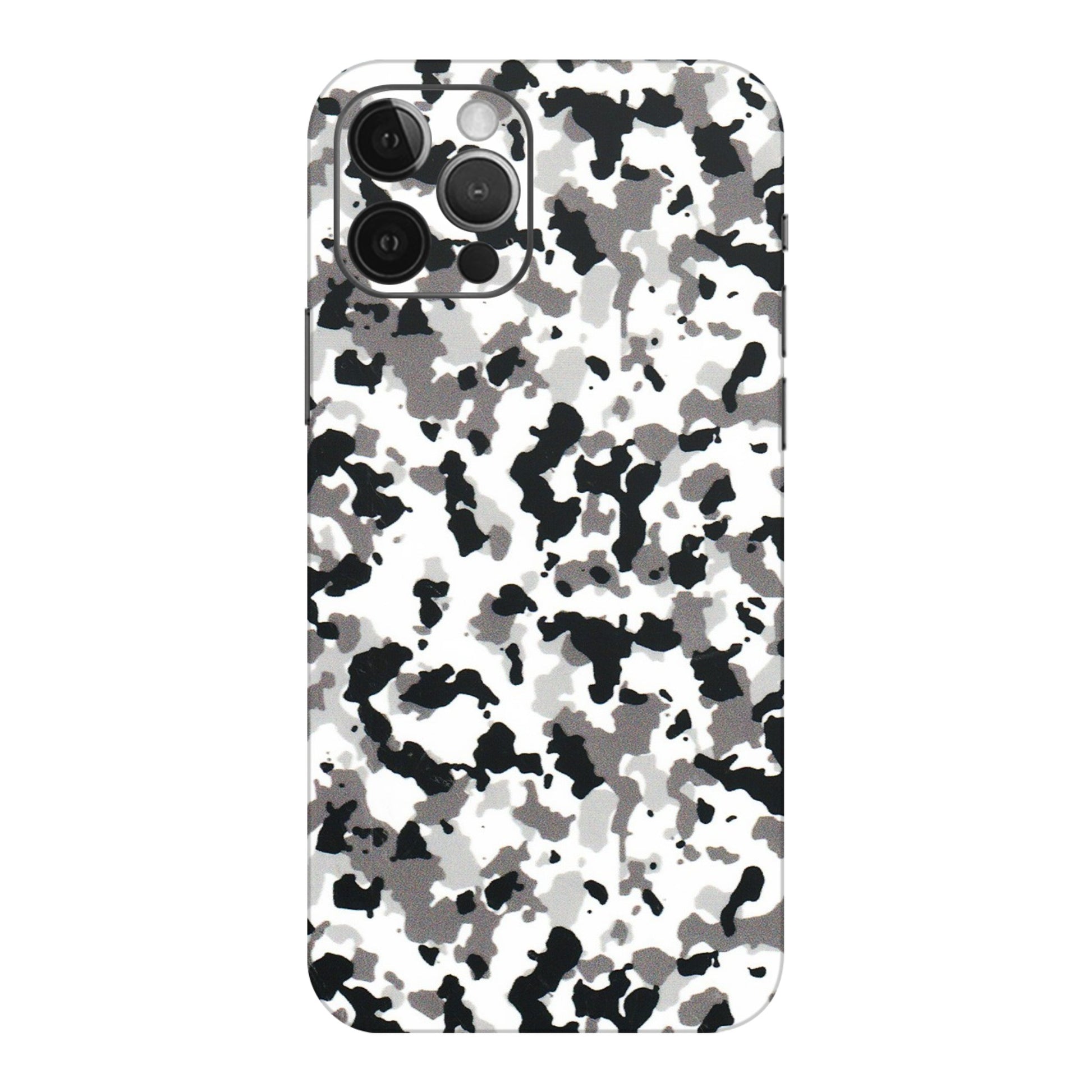 Apple iPhone Skins (All Models) - White Black Camouflage - 3D Embossed Finish (L-18) iPhone 12 Pro Max