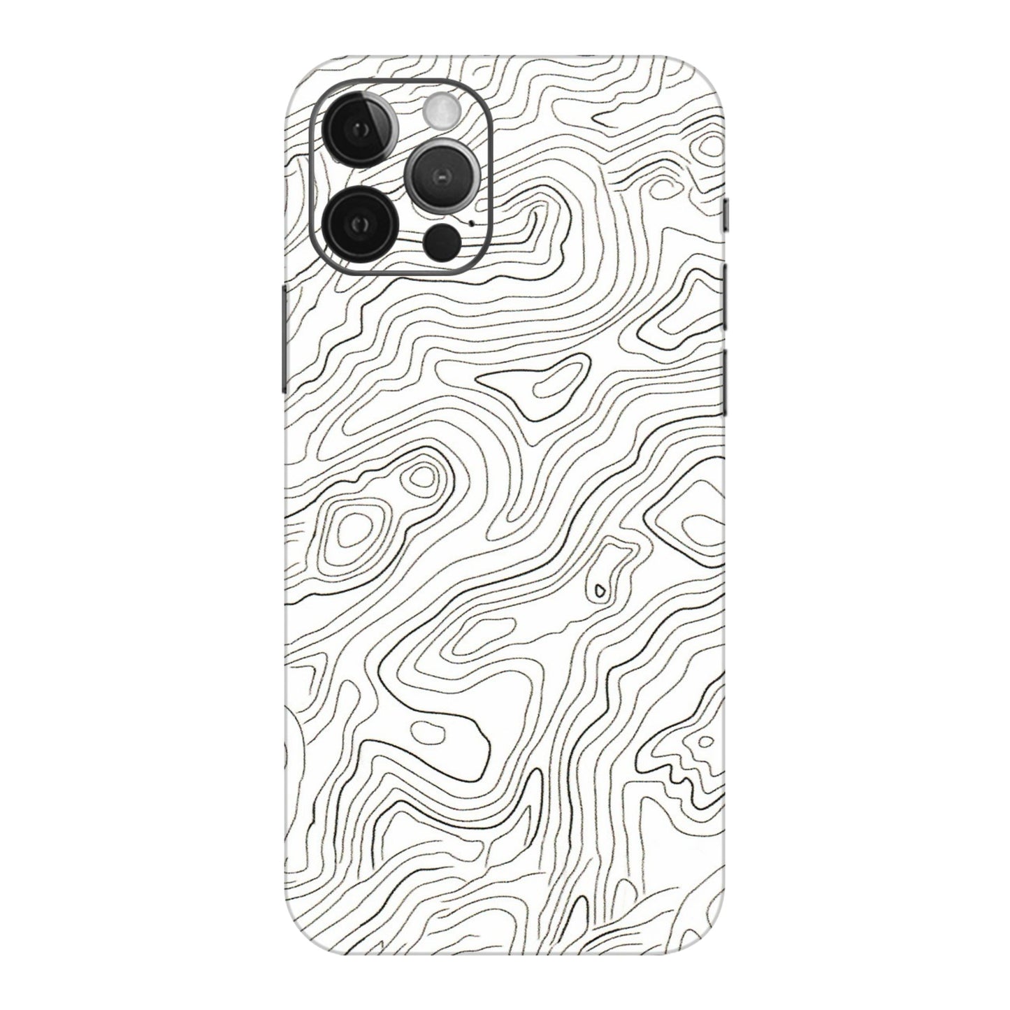 Apple iPhone Skins (All Models) - White Black Swirls - 3D Embossed Finish (L-219) iPhone 12 Pro Max