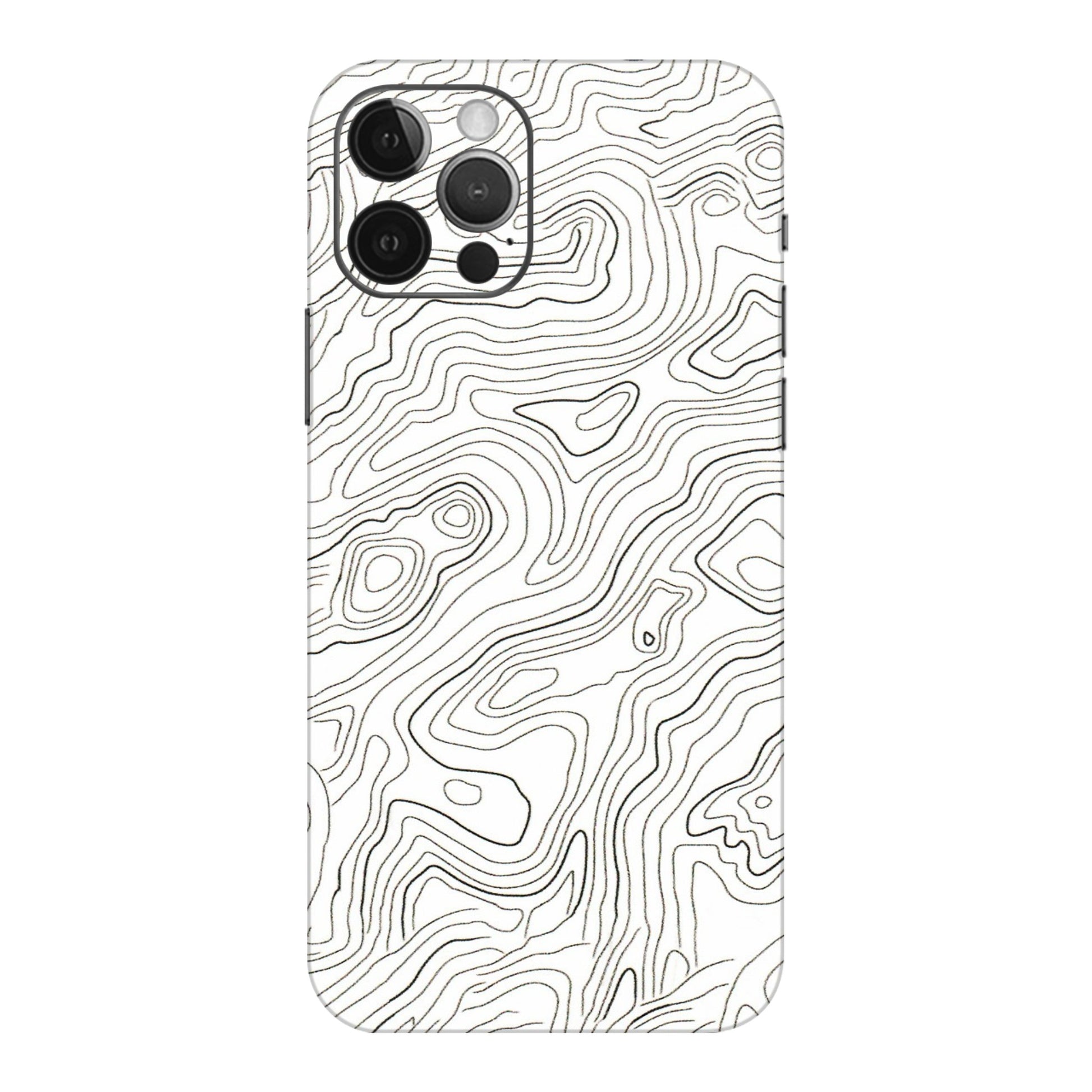Apple iPhone Skins (All Models) - White Black Swirls - 3D Embossed Finish (L-219) iPhone 12 Pro Max