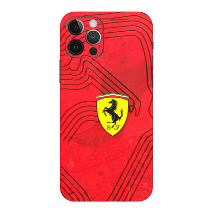 Apple iPhone Skins (All Models) - Red Ferrari Logo Stylish - 3D Embossed Finish (L-238) iPhone 12 Pro Max