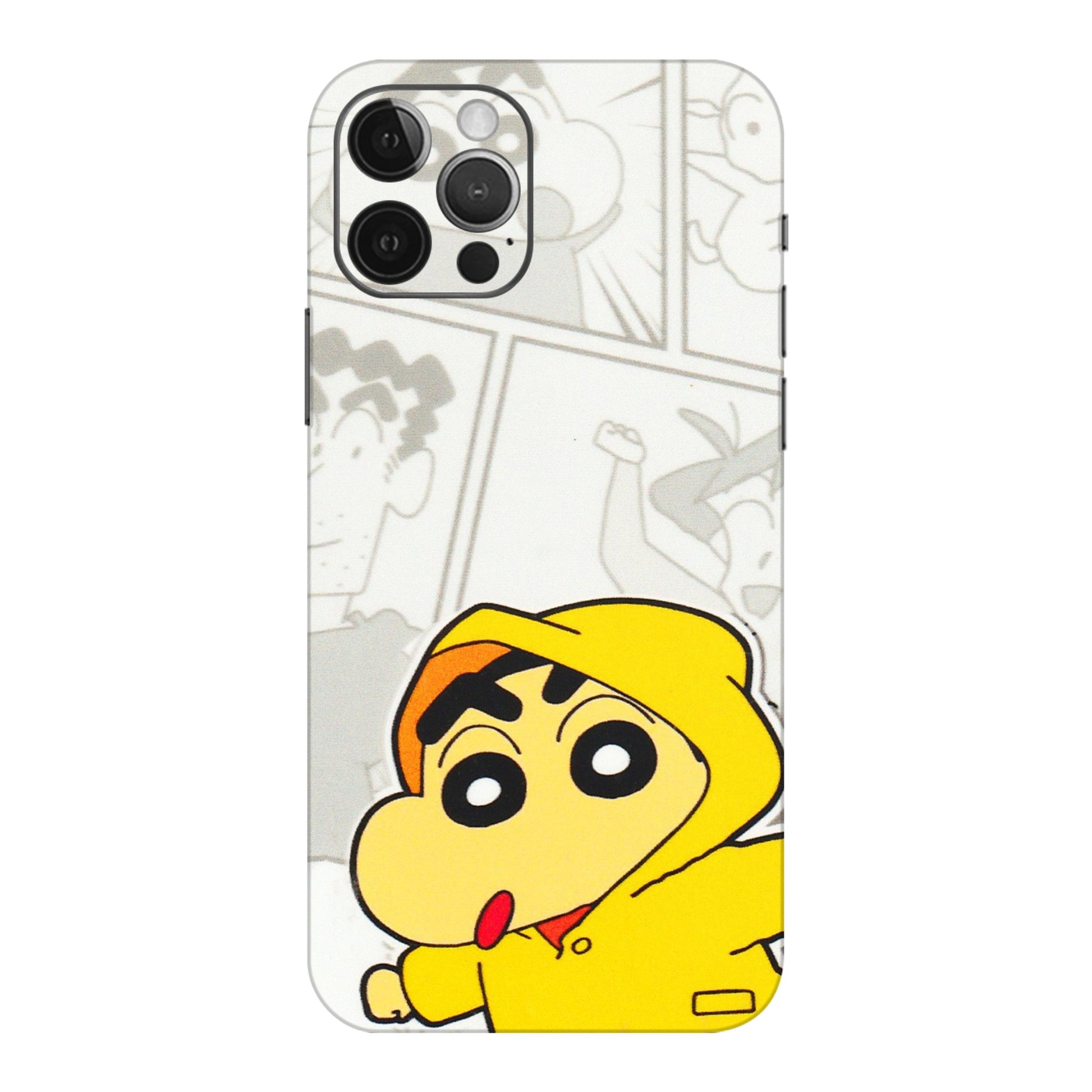 Apple iPhone Skins (All Models) - Yellow Shinchan Comic - 3D Embossed Finish (L-246) iPhone 12 Pro Max