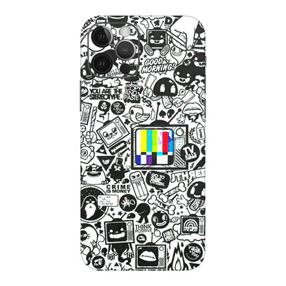 Apple iPhone Skins (All Models) - Doodles Positive Art - 3D Embossed Finish (L-263) iPhone 12 Pro Max