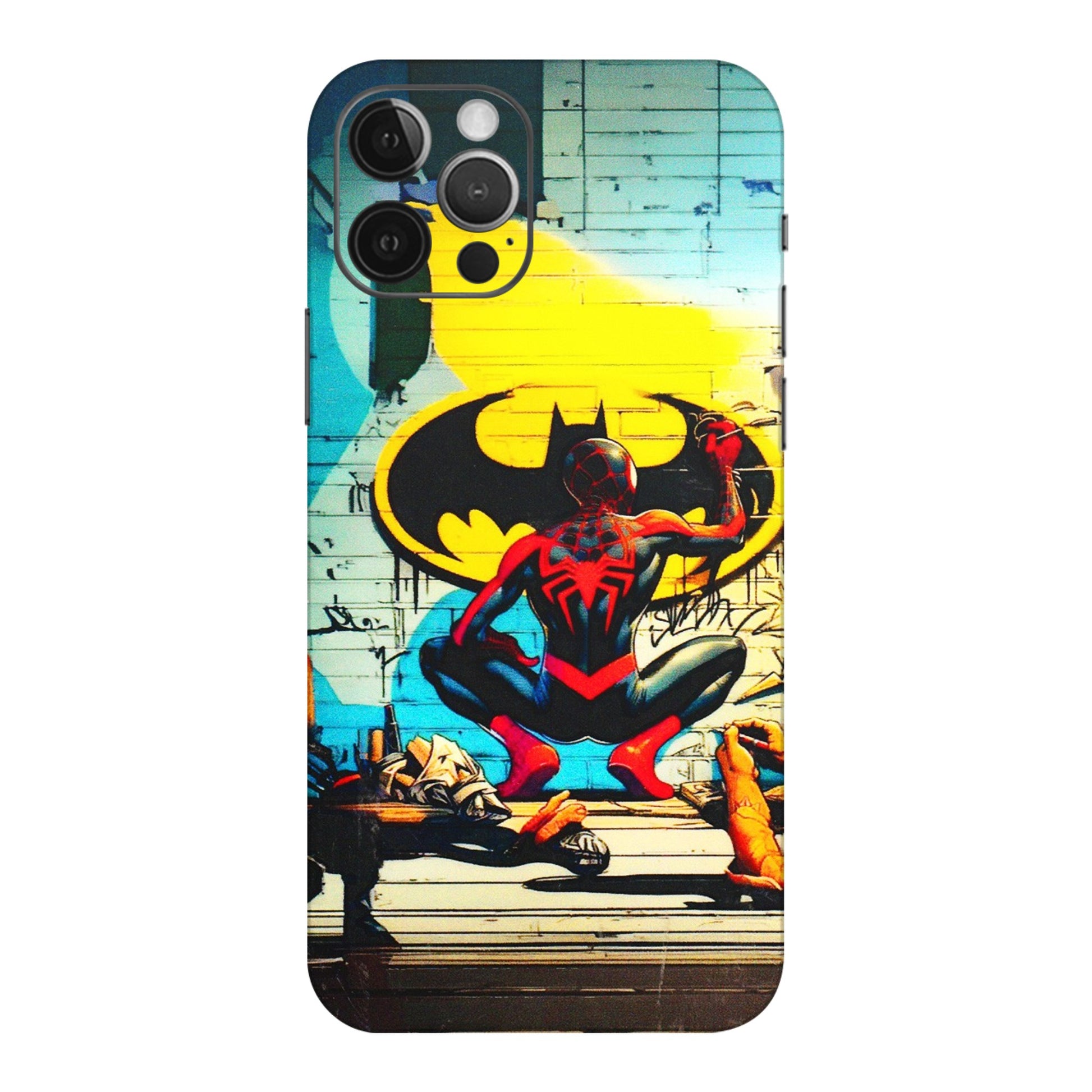 Apple iPhone Skins (All Models) - New Spiderman Bat Logo - 3D Embossed Finish (L-309) iPhone 12 Pro Max