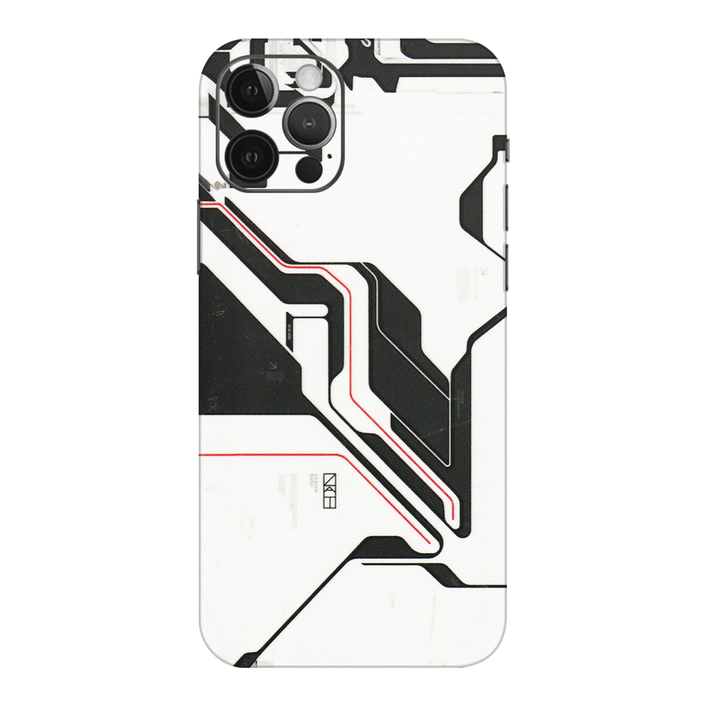 Apple iPhone Skins (All Models) - White Techy Logo - 3D Embossed Finish (L-312) iPhone 12 Pro Max