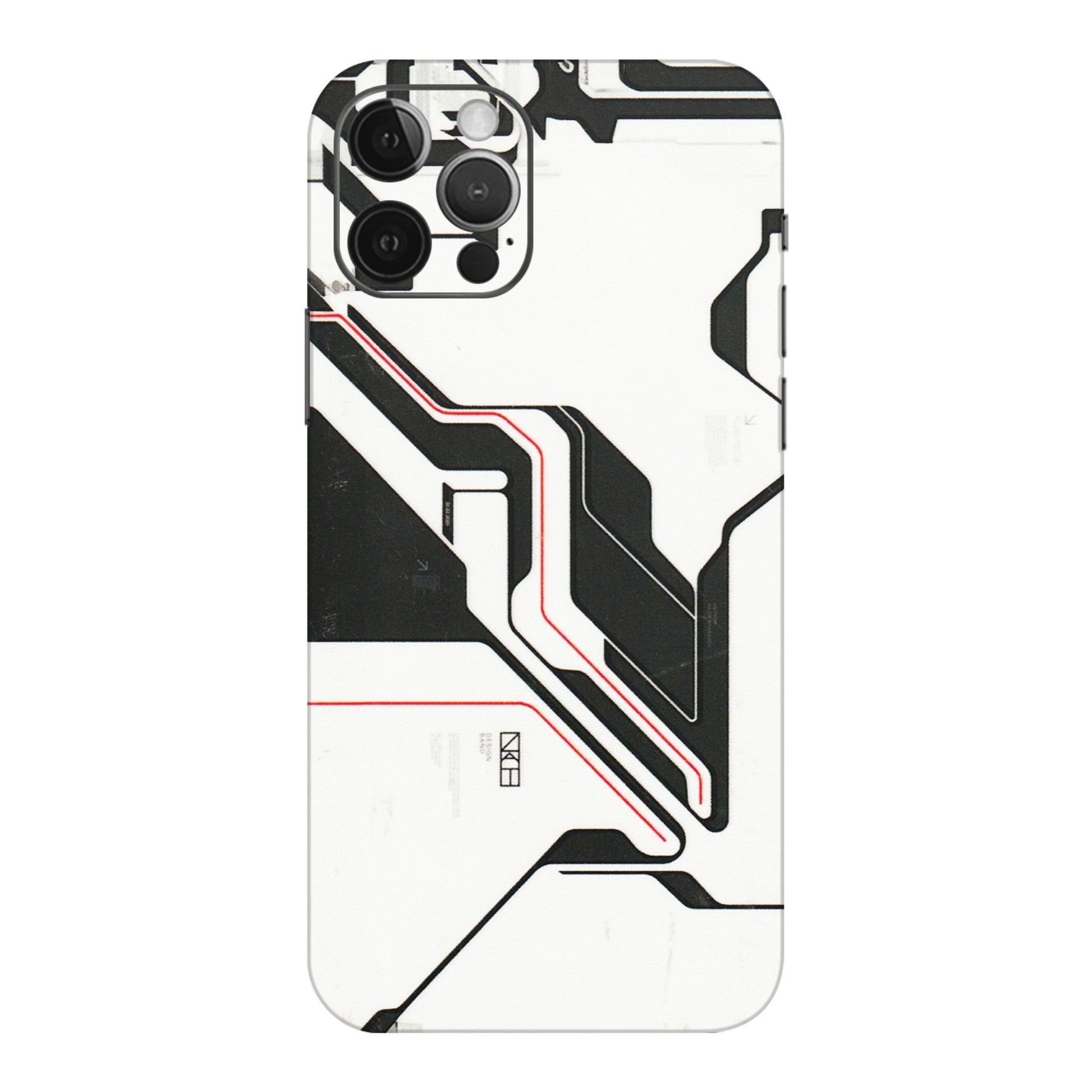 Apple iPhone Skins (All Models) - White Techy Logo - 3D Embossed Finish (L-312) iPhone 12 Pro Max