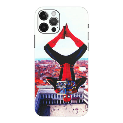 Apple iPhone Skins (All Models) - Spiderman Hanging - 3D Embossed Finish (L-53) iPhone 12 Pro Max