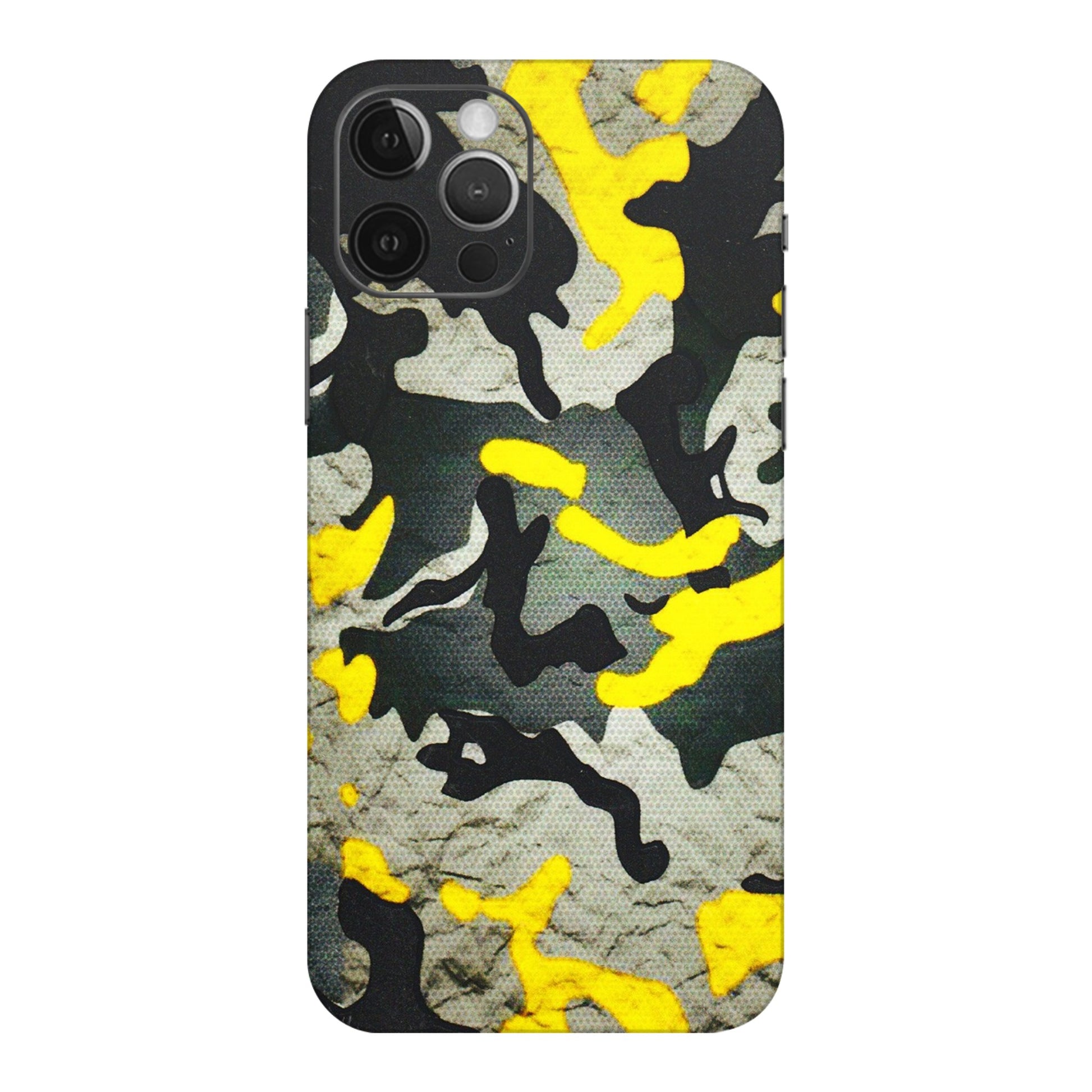 Apple iPhone Skins (All Models) - Yellow Camouflage - 3D Embossed Finish (L-61) iPhone 12 Pro Max