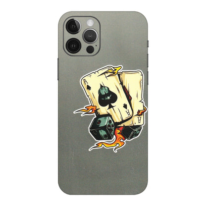 Apple iPhone Skins (All Models) - Grey Cards Of Ace - 3D Embossed Finish (L-77) iPhone 12 Pro Max