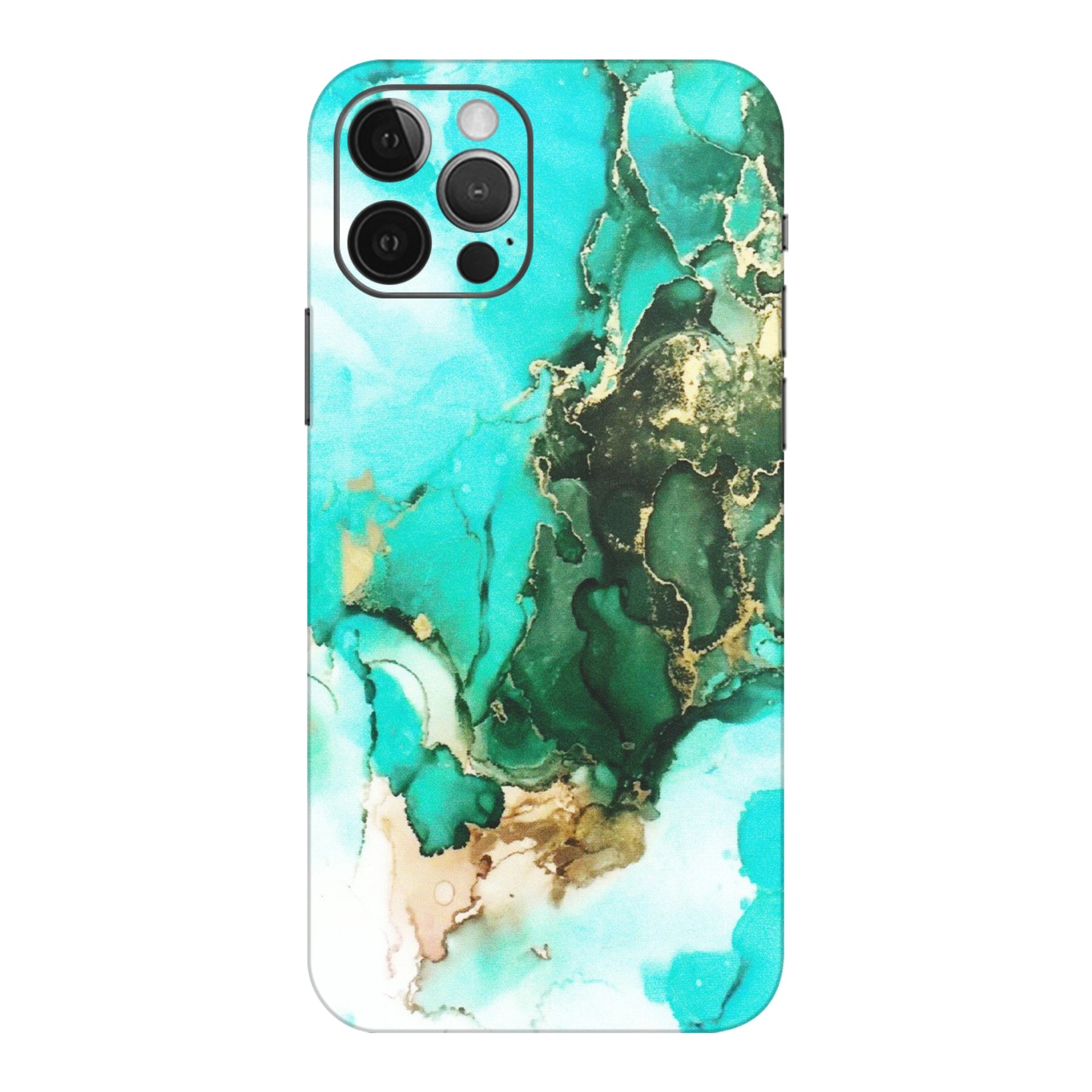 Apple iPhone Skins (All Models) - The Blue Gold Marble - Matte Finish (M-124) iPhone 12 Pro Max