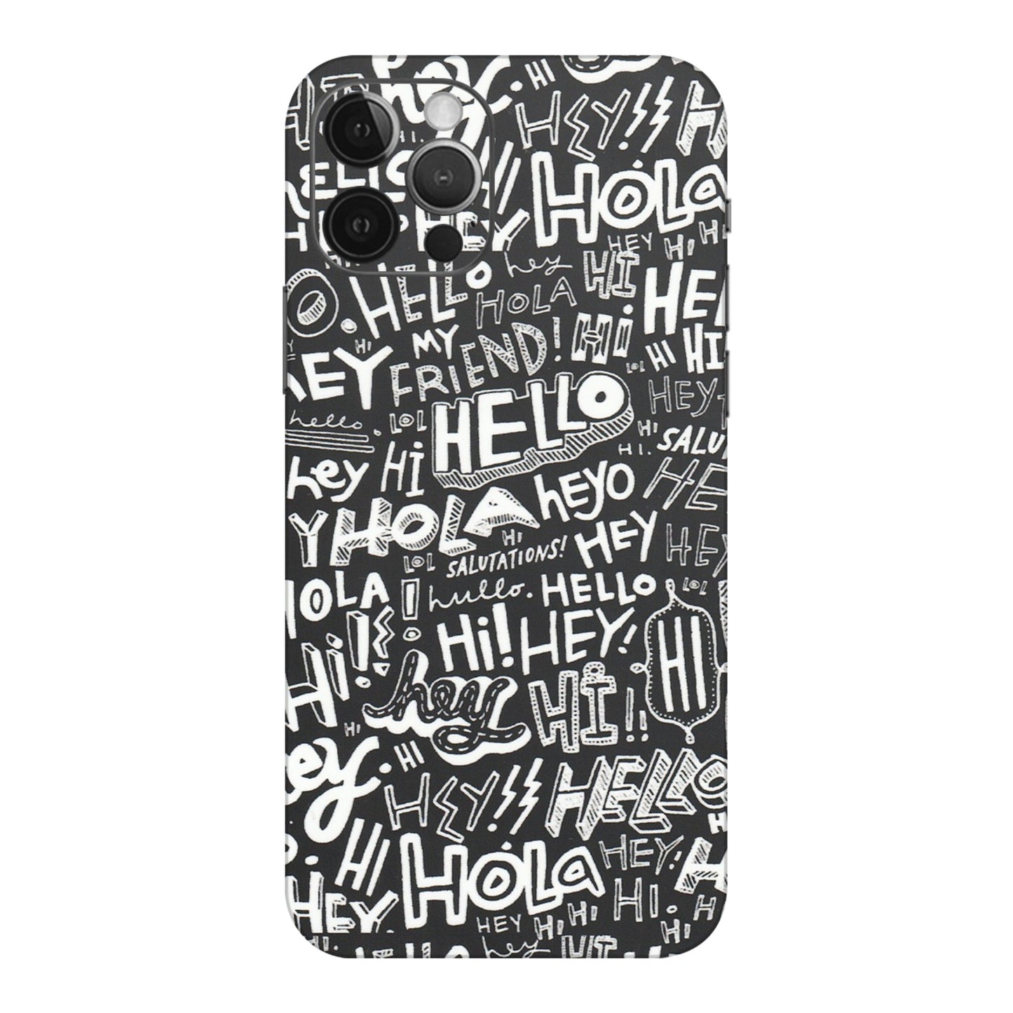Apple iPhone Skins (All Models) - Hi Hello Doodles - Matte Finish (M-25) iPhone 12 Pro Max