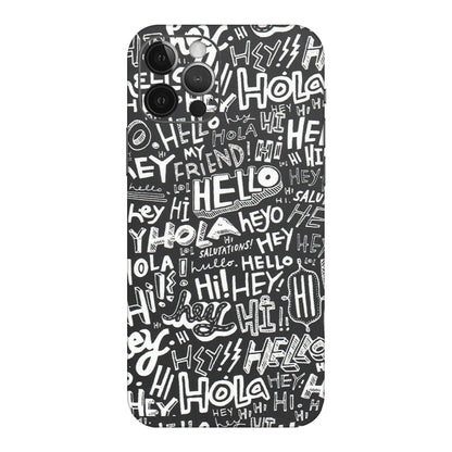 Apple iPhone Skins (All Models) - Hi Hello Doodles - Matte Finish (M-25) iPhone 12 Pro Max