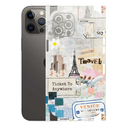 Apple iPhone Skins (All Models) - Travel Memories - Transparent Finish (T-09) iPhone 12 Pro Max