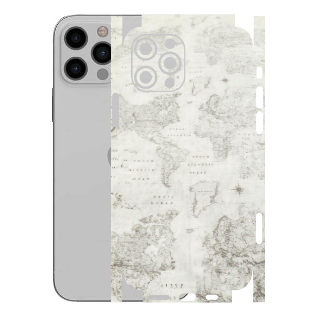 Apple iPhone Skins (All Models) - World Travel Map - Transparent Finish (T-04) iPhone 12 Pro