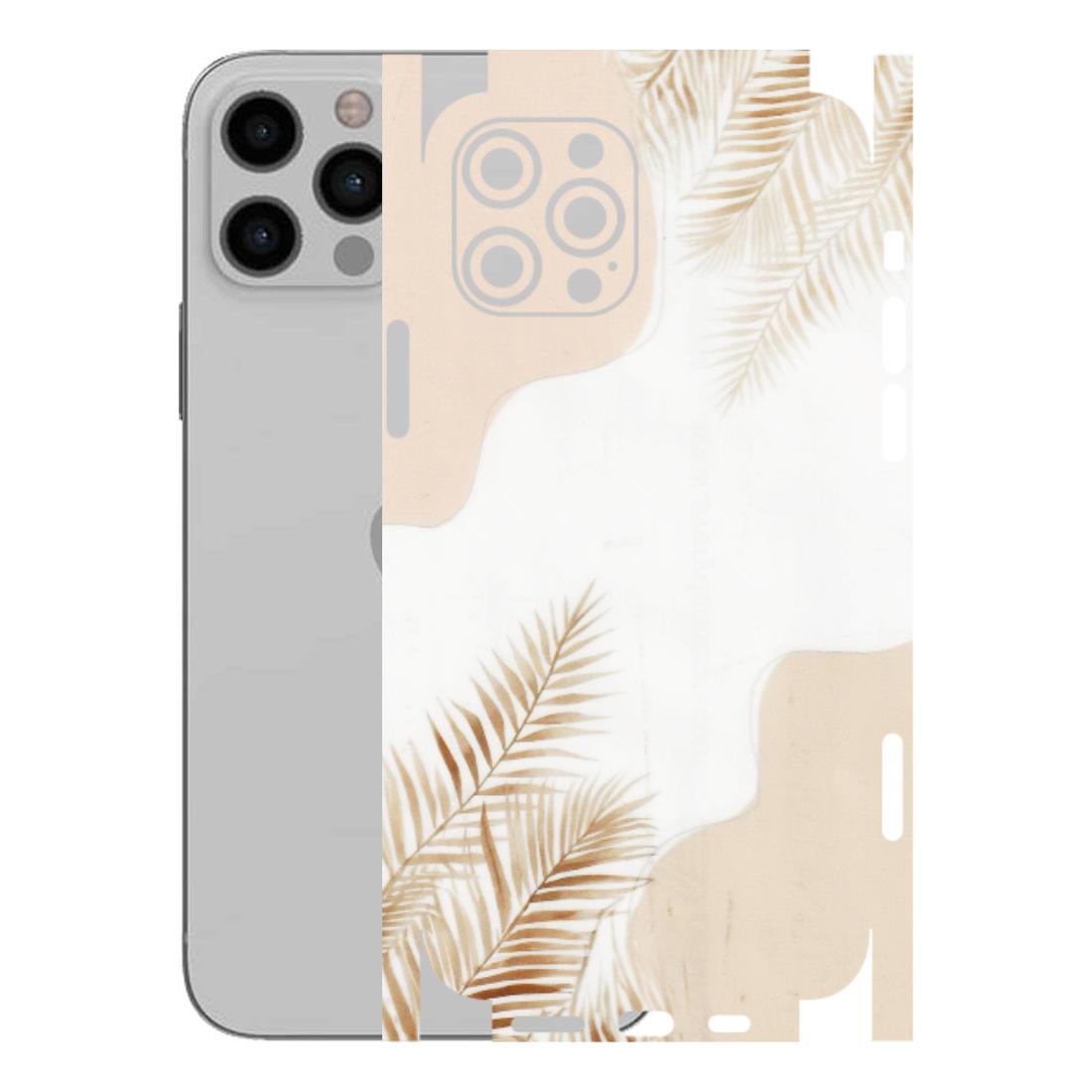 Apple iPhone Skins (All Models) - Gold Petals Abstract - Transparent Finish (T-08) iPhone 12 Pro