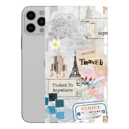 Apple iPhone Skins (All Models) - Travel Memories - Transparent Finish (T-09) iPhone 12 Pro