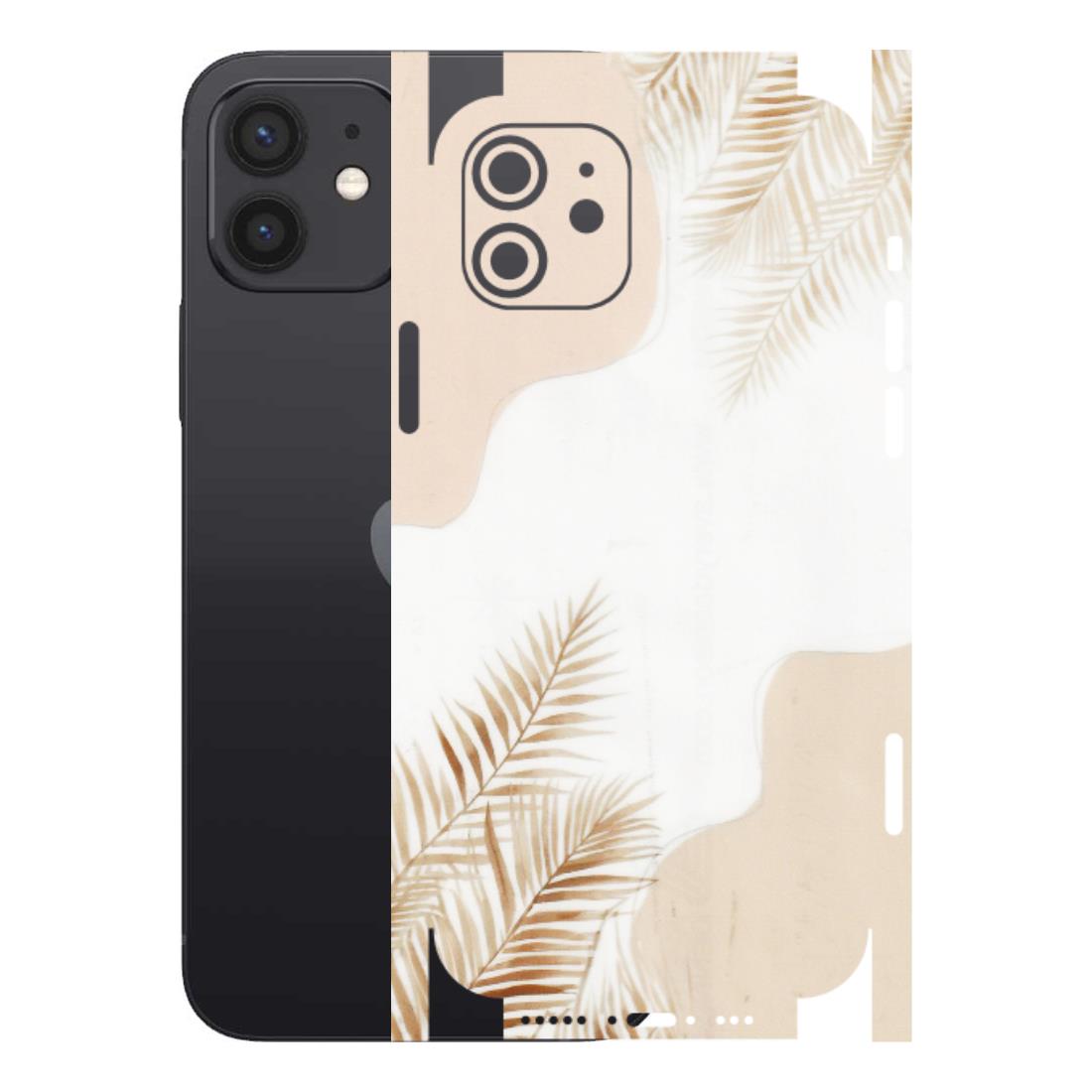 Apple iPhone Skins (All Models) - Gold Petals Abstract - Transparent Finish (T-08) iPhone 12