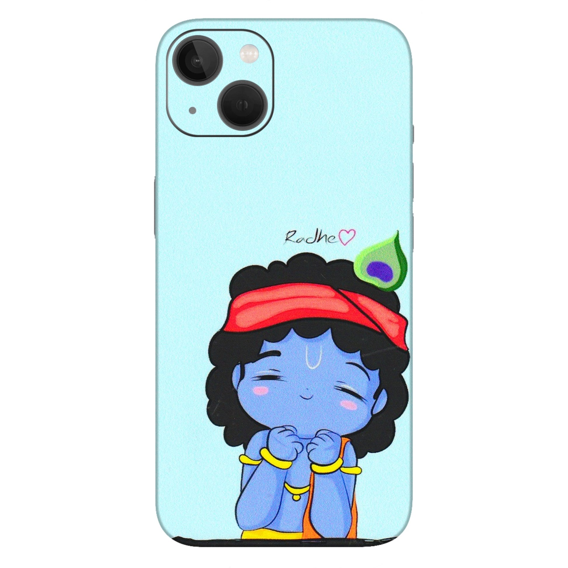 Apple iPhone Skins (All Models) - Radhe Radhe Cute Toon - 3D Embossed Finish (L-05) iPhone 13
