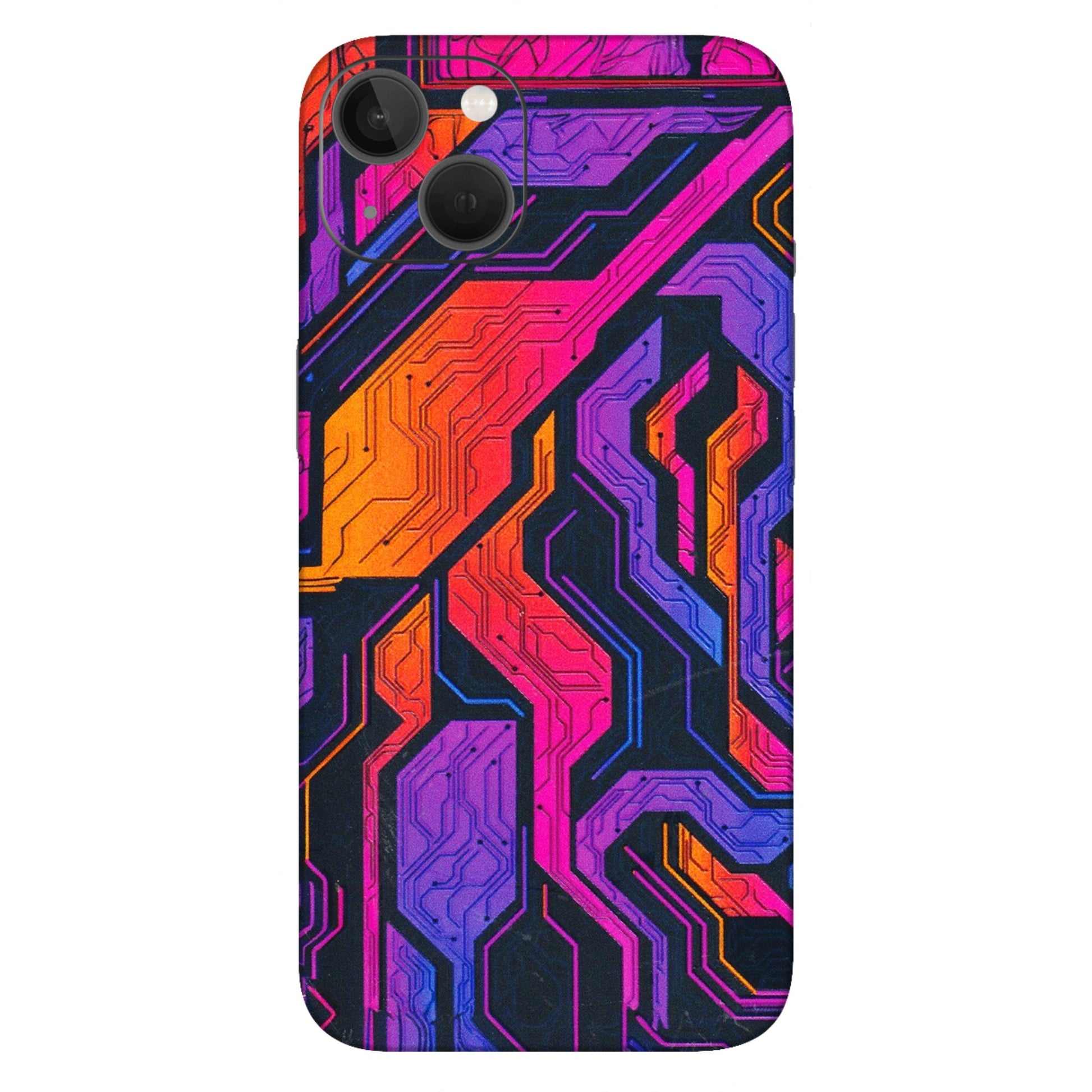 Apple iPhone Skins (All Models) - Tech Circuits Futuristic - 3D Embossed Finish (L-07) iPhone 13
