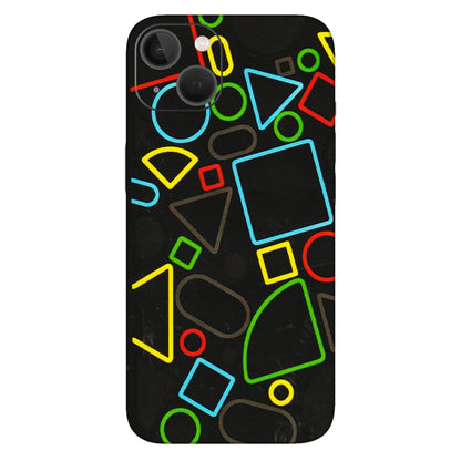 Apple iPhone Skins (All Models) - Black Shapes - 3D Embossed Finish (L-131) iPhone 13