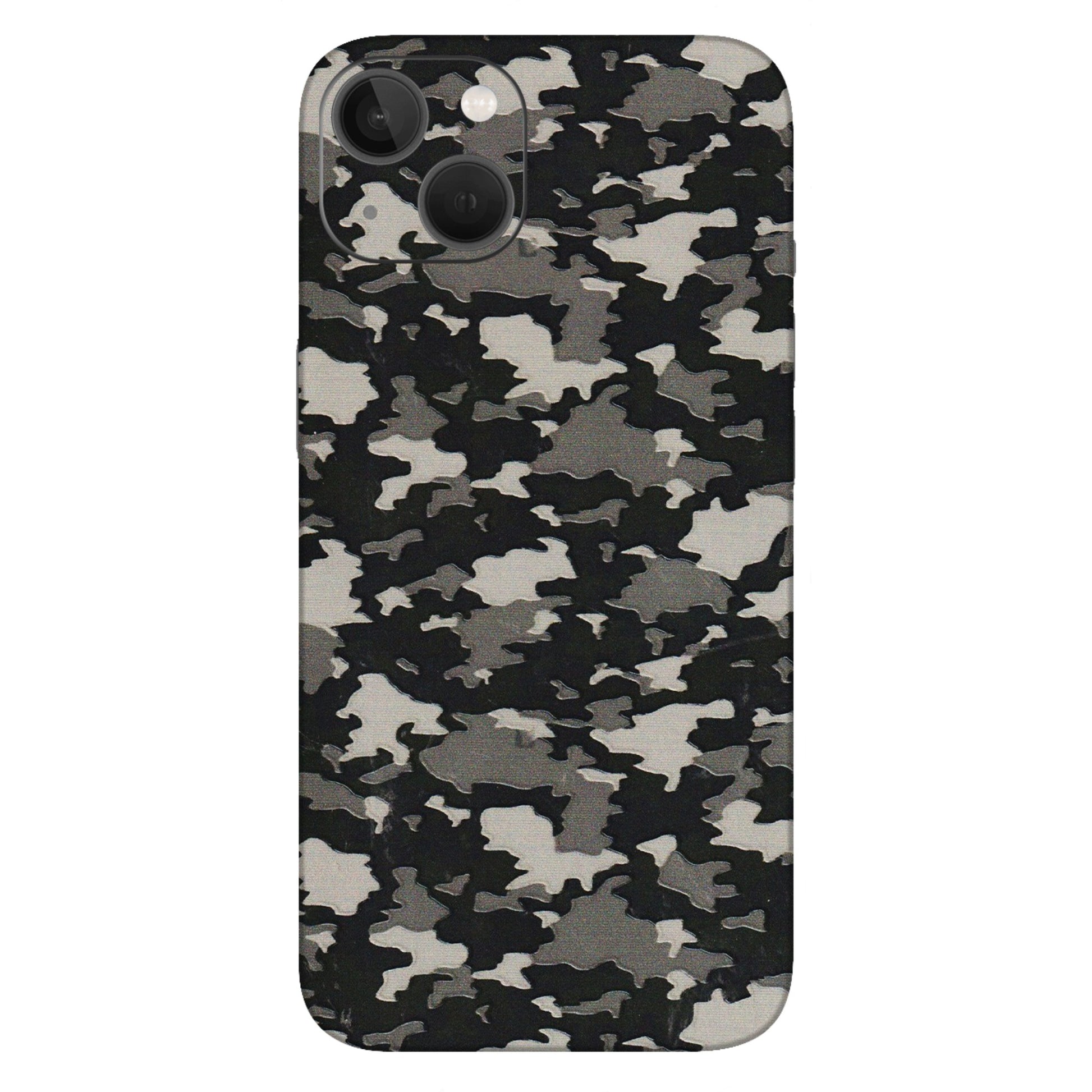 Apple iPhone Skins (All Models) - Black/Grey Camoflaunge - 3D Embossed Finish (L-142) iPhone 13