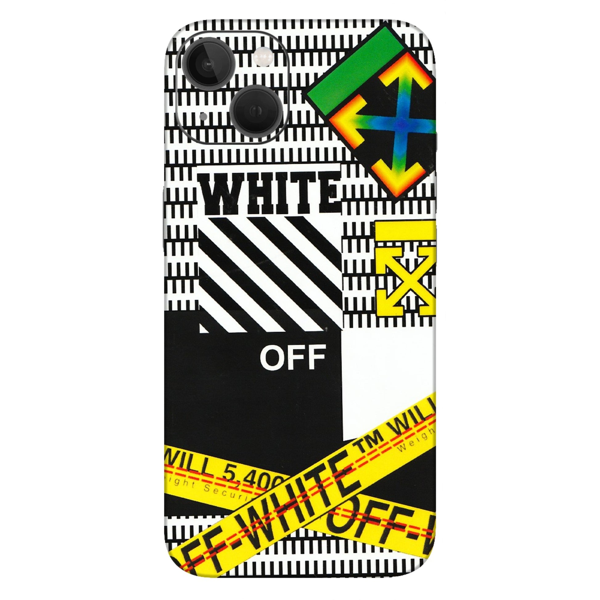 Apple iPhone Skins (All Models) - White Off Abstract - 3D Embossed Finish (L-172) iPhone 13