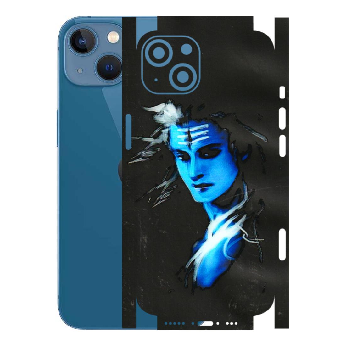 Apple iPhone Skins (All Models) - Har Har Mahadev Blue/Black - 3D Embossed Finish (L-185) iPhone 13
