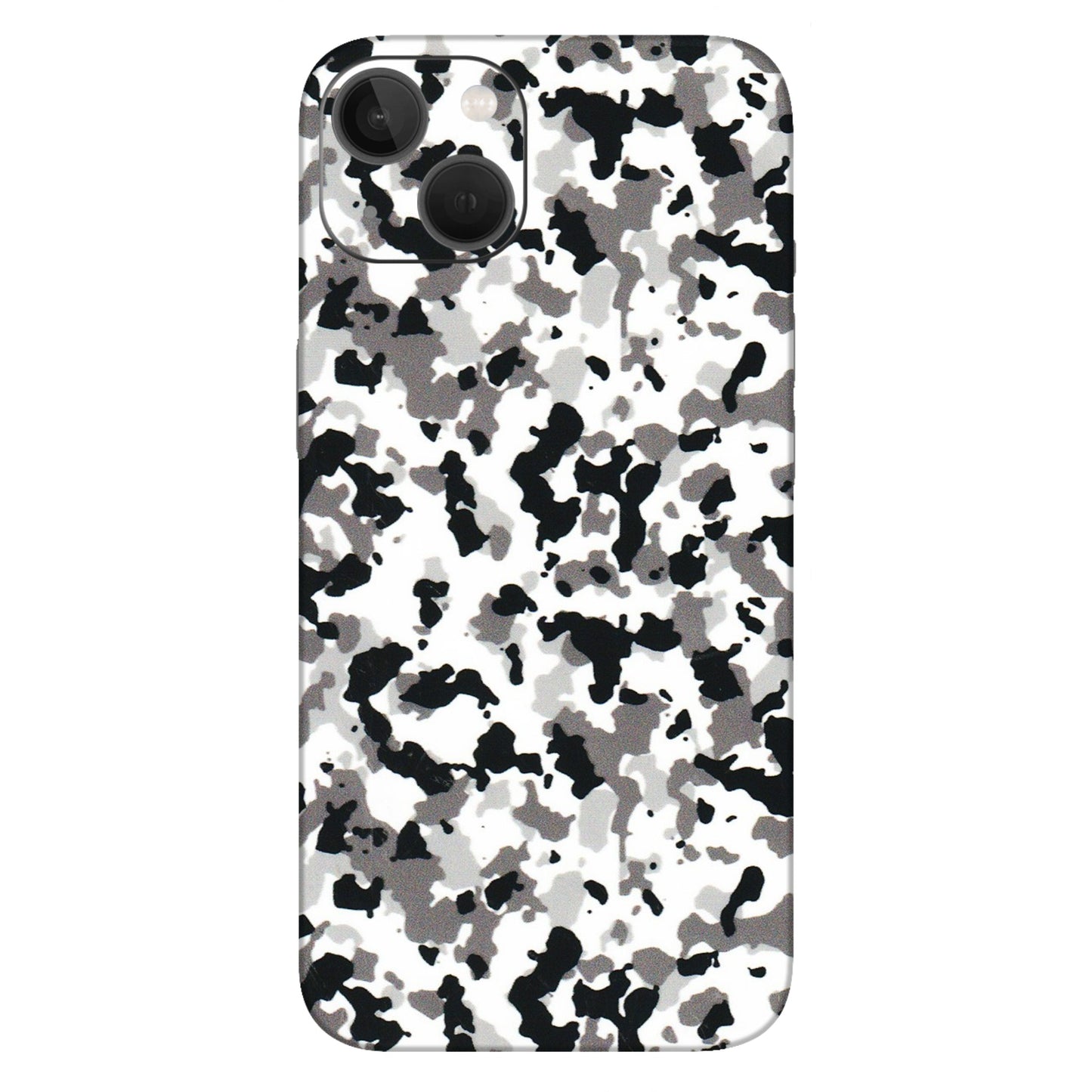 Apple iPhone Skins (All Models) - White Black Camouflage - 3D Embossed Finish (L-18) iPhone 13