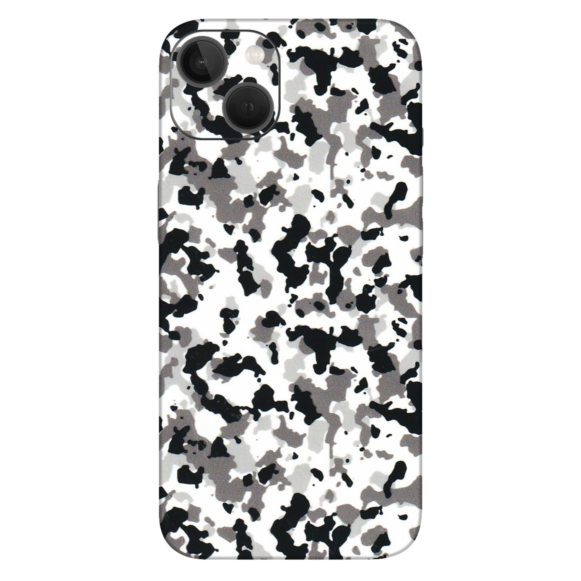 Apple iPhone Skins (All Models) - White Black Camouflage - 3D Embossed Finish (L-18) iPhone 13