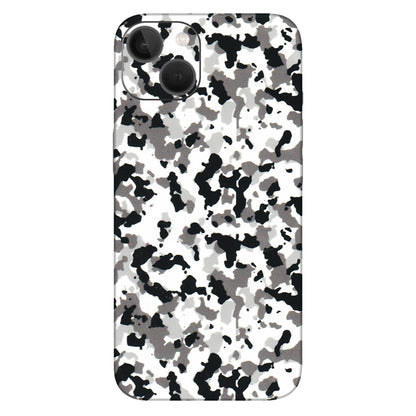 Apple iPhone Skins (All Models) - White Black Camouflage - 3D Embossed Finish (L-18) iPhone 13