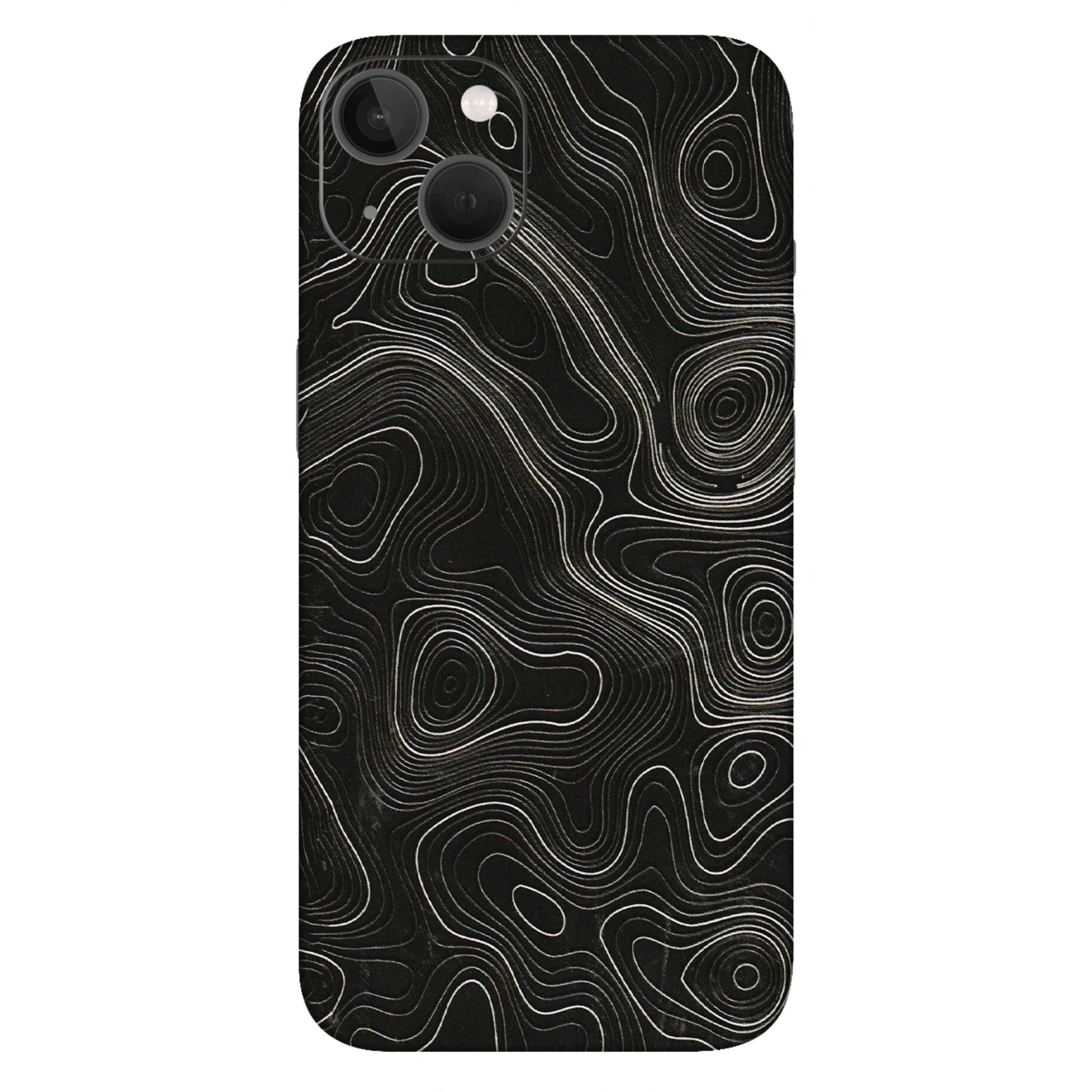 Apple iPhone Skins (All Models) - Black Swirl - 3D Embossed Finish (L-196) iPhone 13