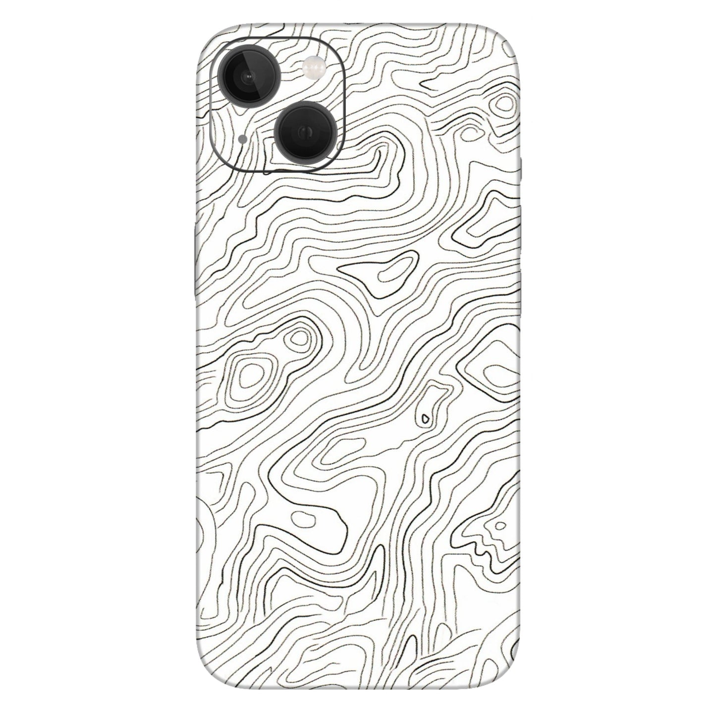 Apple iPhone Skins (All Models) - White Black Swirls - 3D Embossed Finish (L-219) iPhone 13