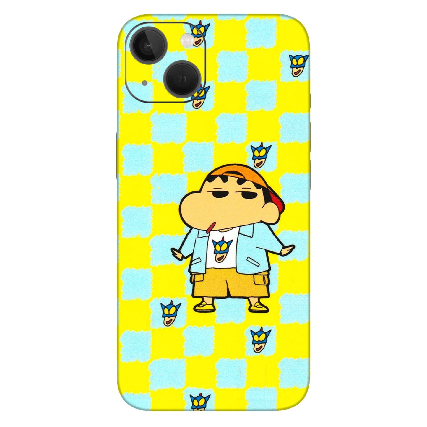 Apple iPhone Skins (All Models) - Yellow Blue Shinchan Cute - 3D Embossed Finish (L-221) iPhone 13