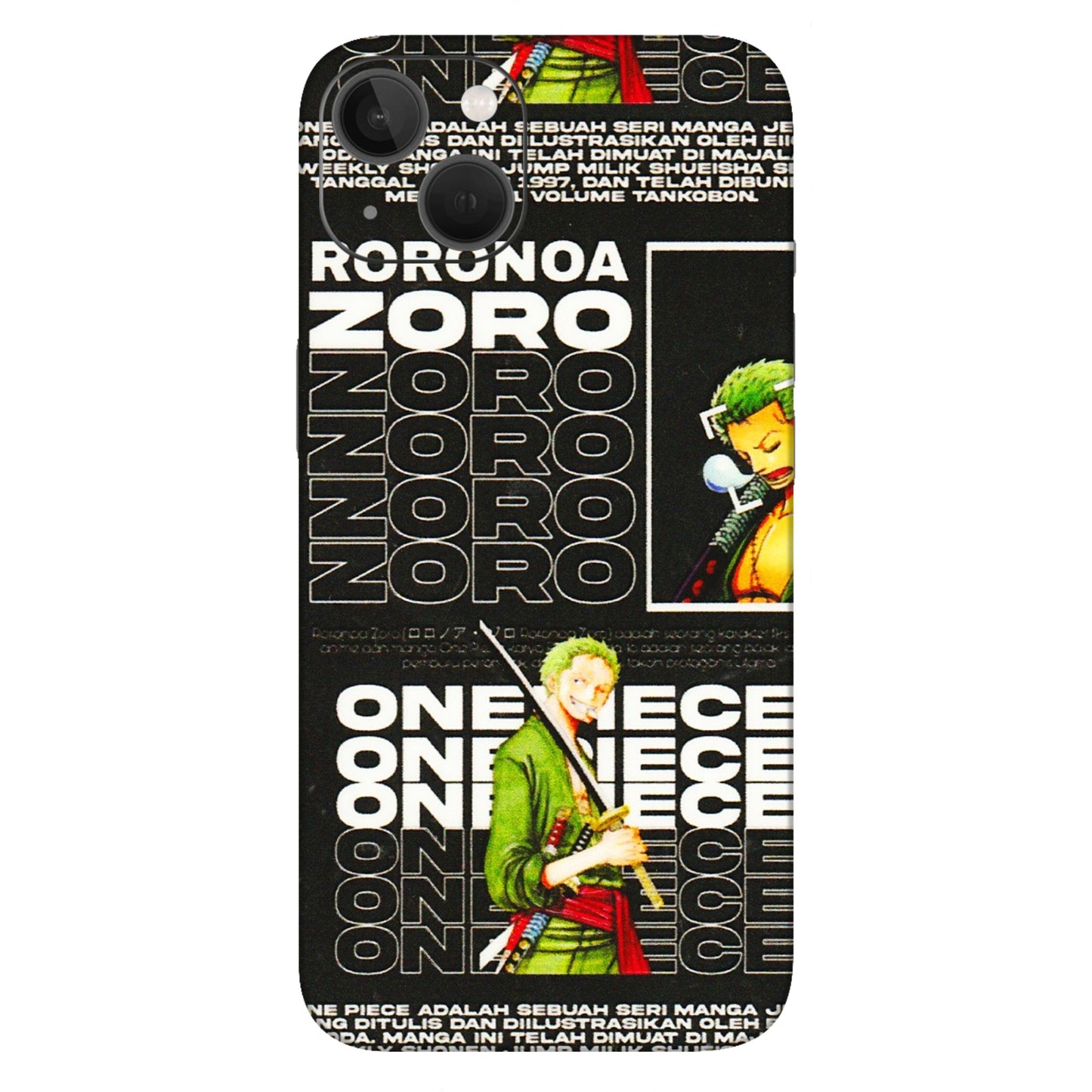 Apple iPhone Skins (All Models) - One Piece Zoro - 3D Embossed Finish (L-250) iPhone 13