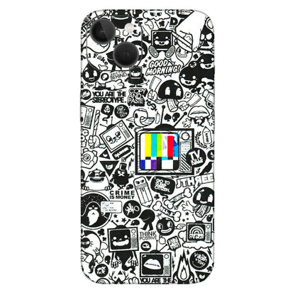 Apple iPhone Skins (All Models) - Doodles Positive Art - 3D Embossed Finish (L-263) iPhone 13
