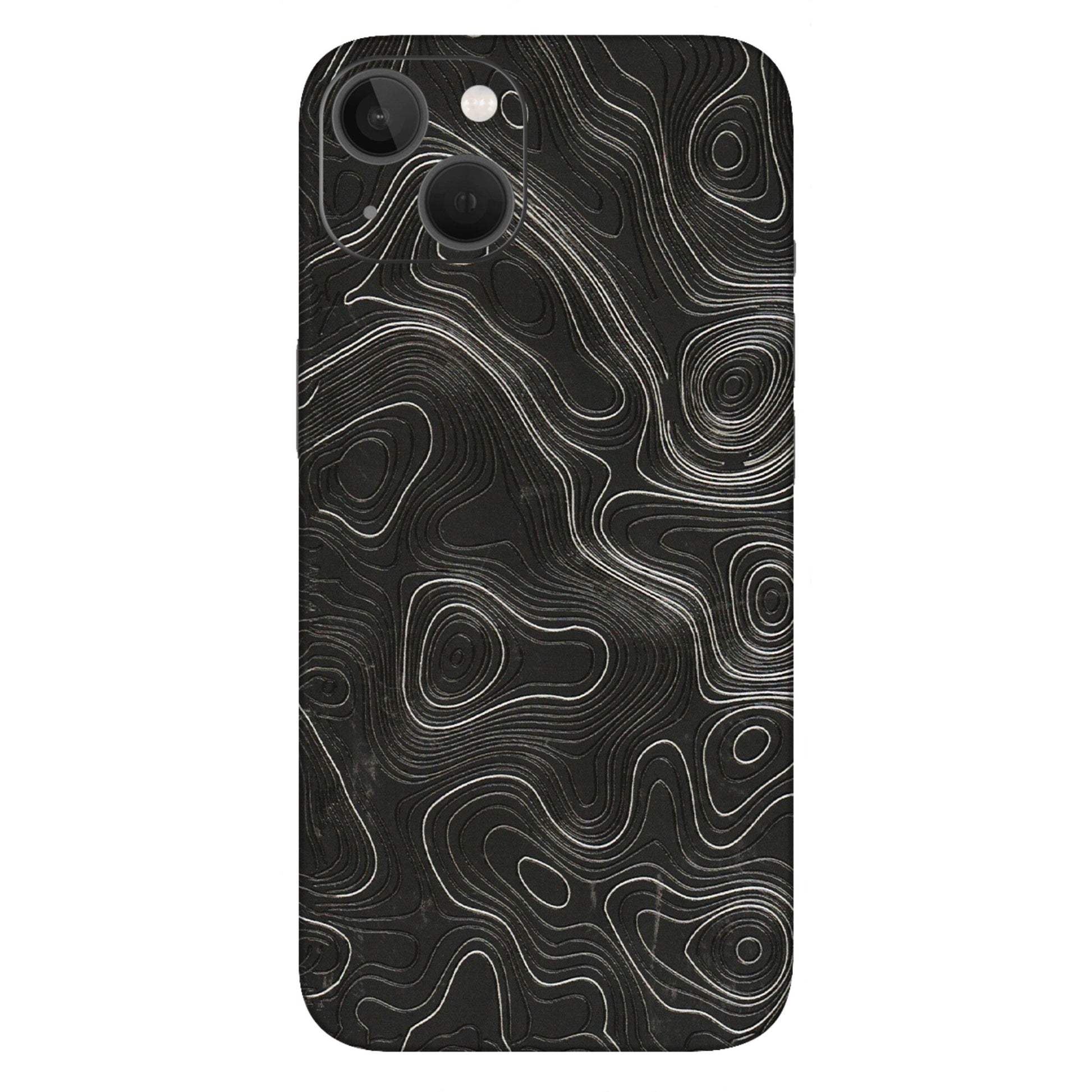 Apple iPhone Skins (All Models) - Abstract White Line Map - 3D Embossed Finish (L-269) iPhone 13