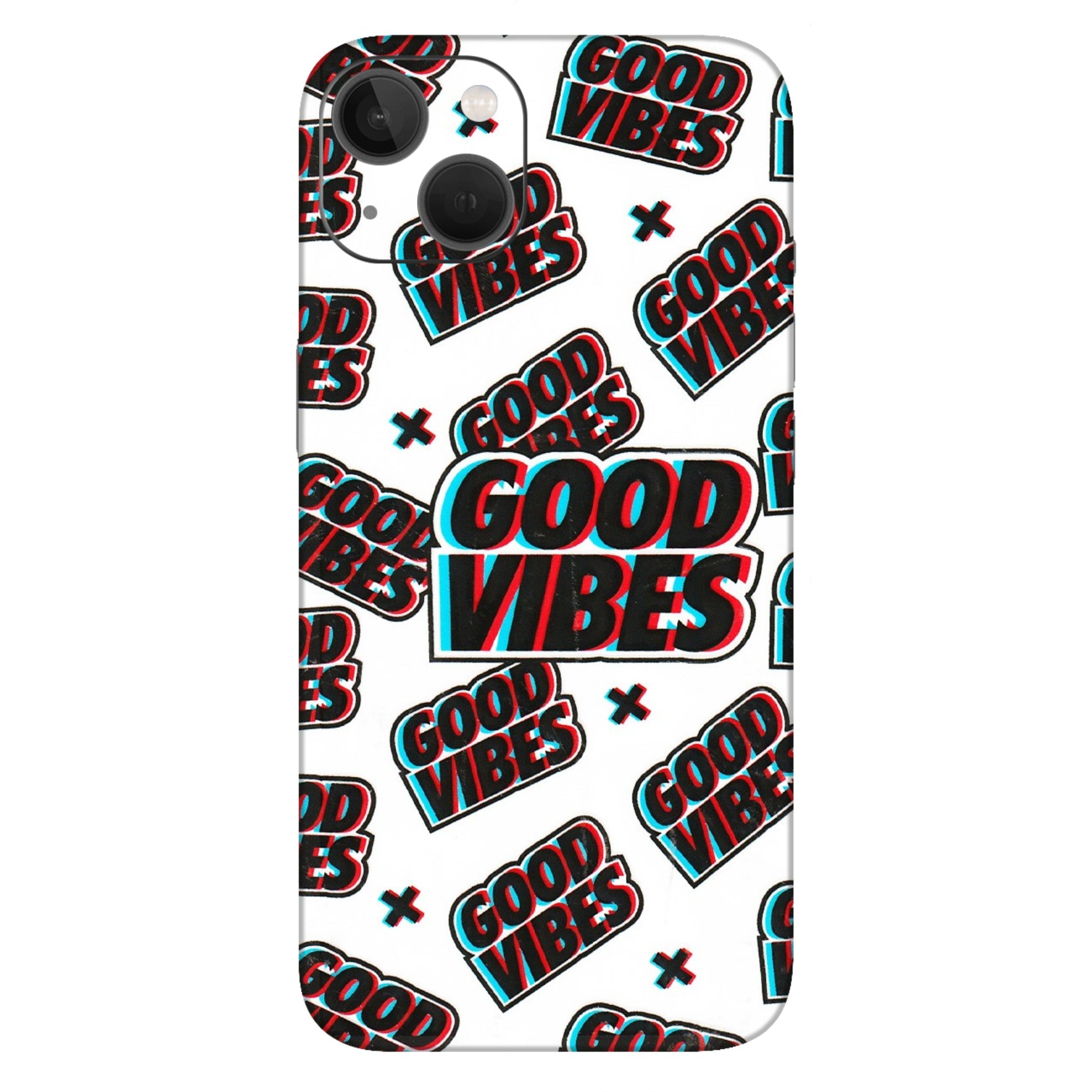 Apple iPhone Skins (All Models) - Good Vibes - 3D Embossed Finish (L-282) iPhone 13