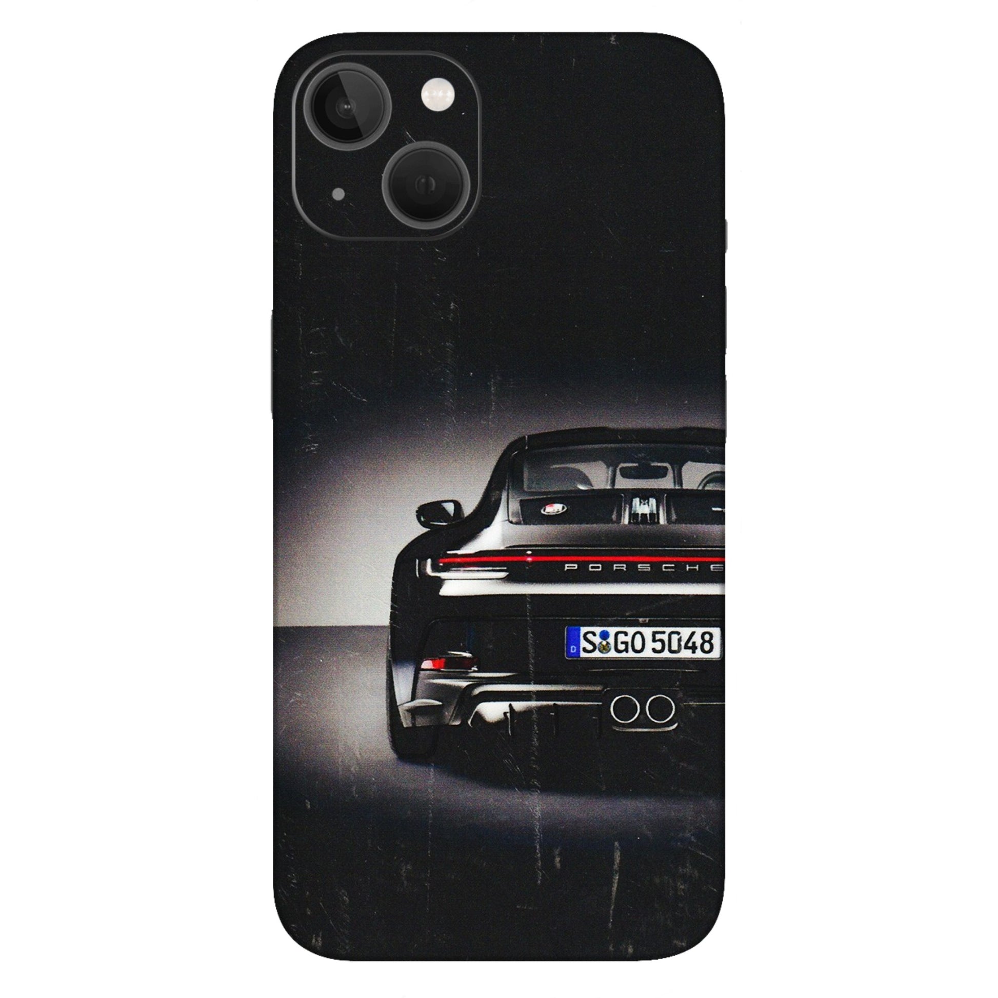 Apple iPhone Skins (All Models) - New Black Porsche GT3 - 3D Embossed Finish (L-327) iPhone 13