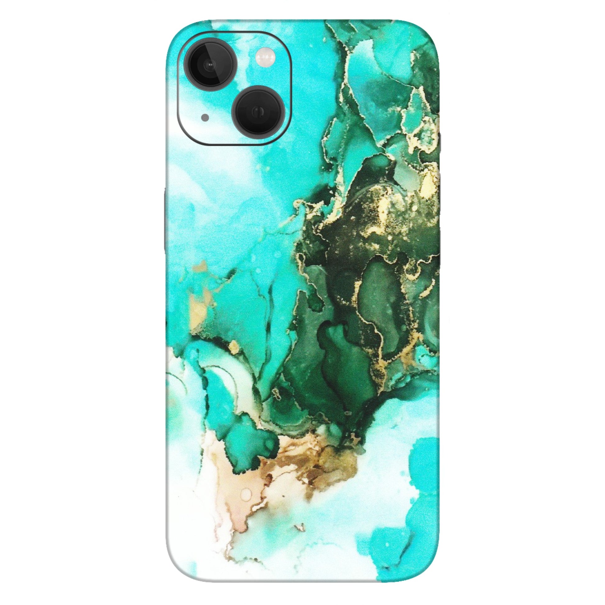 Apple iPhone Skins (All Models) - The Blue Gold Marble - Matte Finish (M-124) iPhone 13