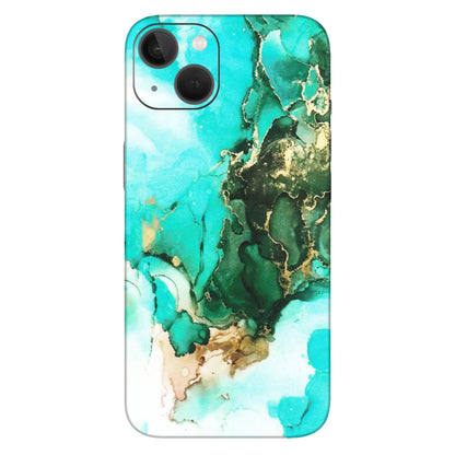 Apple iPhone Skins (All Models) - The Blue Gold Marble - Matte Finish (M-124) iPhone 13