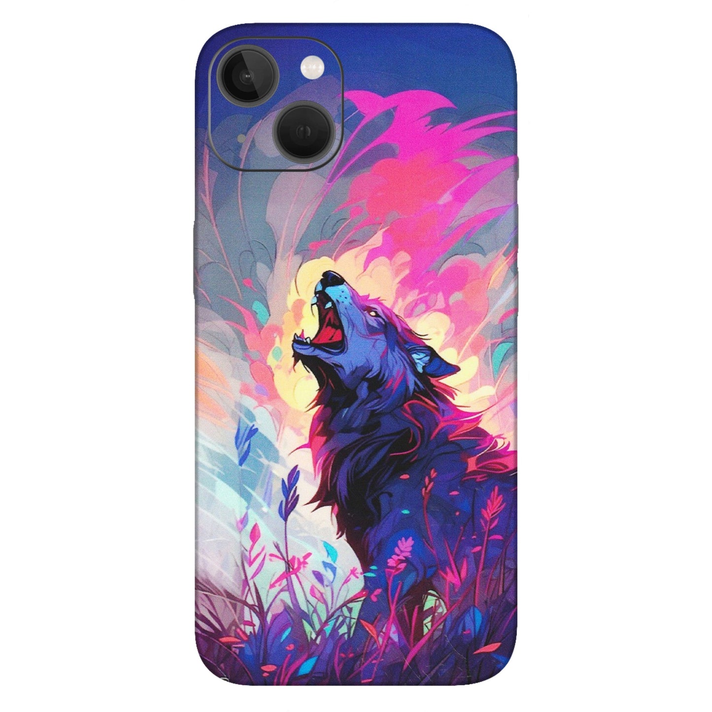 Apple iPhone Skins (All Models) - New Wild Wolf Abstract - Matte Finish (M-125) iPhone 13